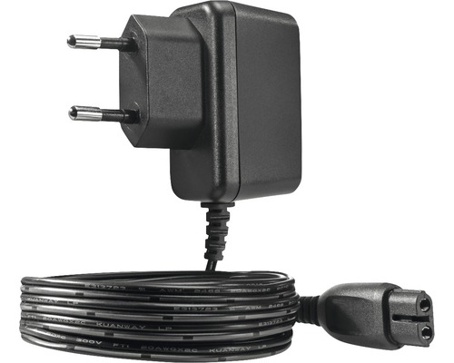Čierny napájací adaptér s euro zástrčkou a káblom