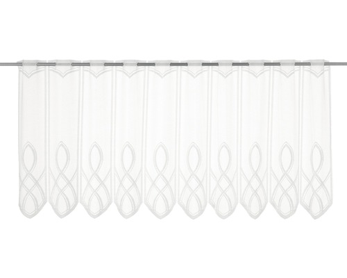 Záclona s pútkami a výšivkou