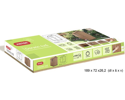 Balenie záhradného domčeka Keter Darwin 4x6