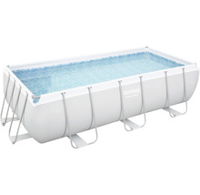 Nadzemný bazén sivý Bestway Power Steel™ 404 x 201 x 100 cm set s pieskovou filtráciou, ChemConnect dávkovačom a rebríkom