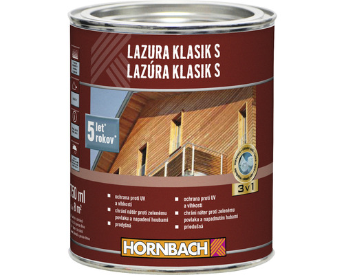 Lazúra na drevo Hornbach Klasik S orech 0,75 l