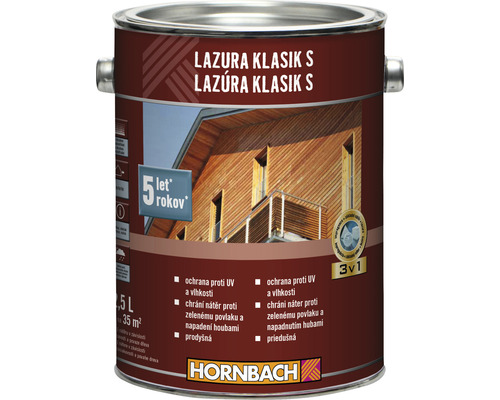 Lazúra na drevo Hornbach Klasik S teak 2,5 l