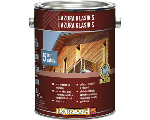 Lazúra na drevo Hornbach Klasik S palisander 2,5 l-0
