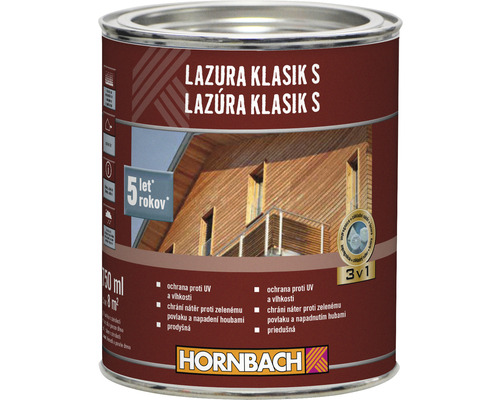 Lazúra na drevo Hornbach Klasik S antracit 0,75 l-0