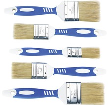 Päť štetcov s plastovou rukoväťou v rôznych veľkostiach