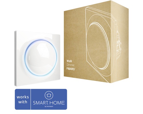 Stmievač Fibaro Walli s funkciou zosilovača pre stmievanie existujúceho osvetlenia biely - kompatibilný so SMART HOME by hornbach