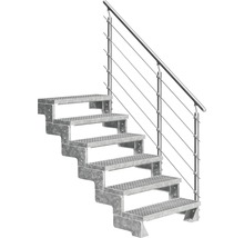 Vonkajšie schodisko z pozinkovanej ocele so zábradlím