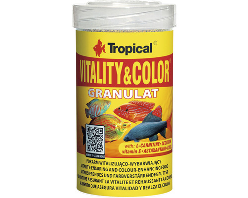 Krmivo pre ryby granulované Tropical Vitality & Color Granulat 100 ml