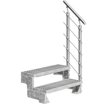 Vonkajšie dvojstupňové schodisko so zábradlím