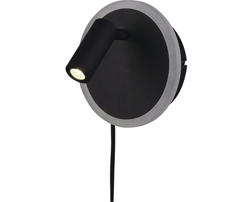 Čierne nástenné svietidlo s okrúhlym dizajnom