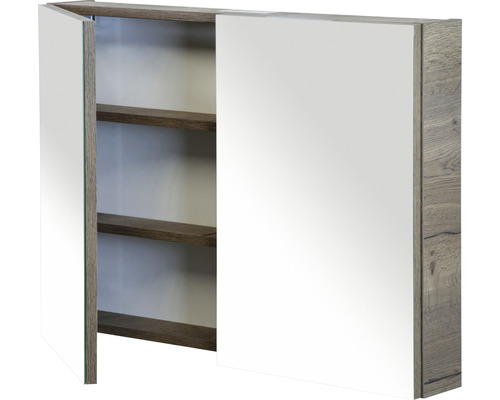 Zrkadlová skrinka s dvomi dvierkami a tromi policami