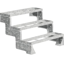 Kovové schodisko s tromi stupňami