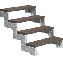 Schody so štyrmi stupňami a kovovým rámom