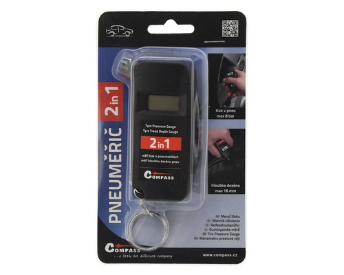 Merač tlaku v pneumatikách a hĺbky dezénu v blistri