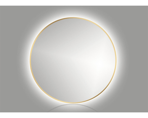 LED guľaté zrkadlo do kúpeľne Mirro 60 cm zlaté-0