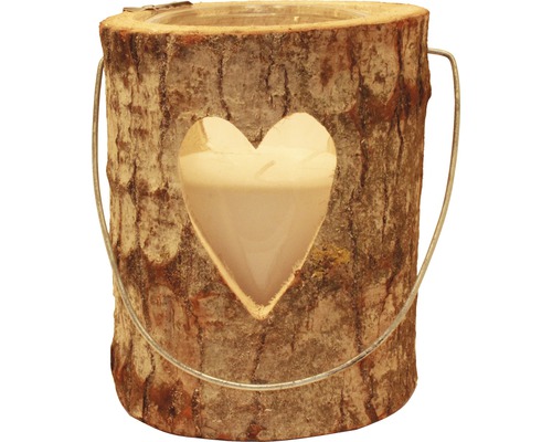 Lampáš drevený 21x26 cm srdce