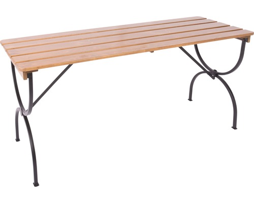 Drevená lavica s kovovým rámom