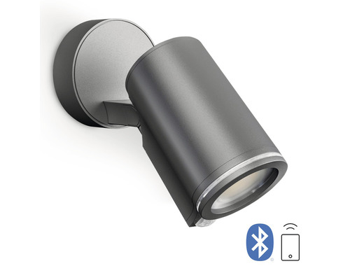 Sivé nástenné svietidlo so symbolom Bluetooth