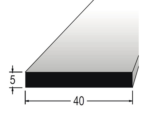 Hranol obdĺžnikový 5 x 40 x 900 mm dub