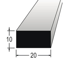 Obdĺžnikový profil 20 x 10 milimetrov