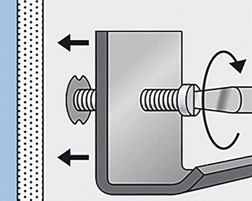 Ilustrácia hmoždinky upevnenej v stene