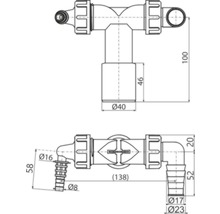 Dvojité kolienko Alcadrain DN40/32 / 8–23 mm-thumb-1
