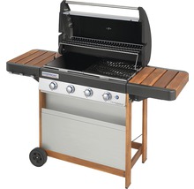 Plynový gril so štyrmi horákmi, bočnými stolíkmi a grilovacím roštom