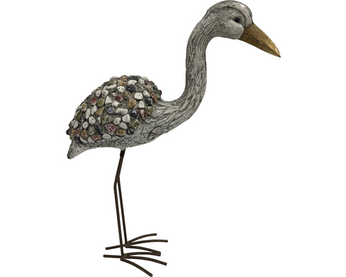 Dekoratívna figúrka volavky do záhrady s kamenným dekorom