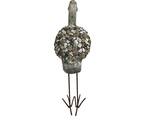 Záhradná dekorácia vták z kameňa a kovu