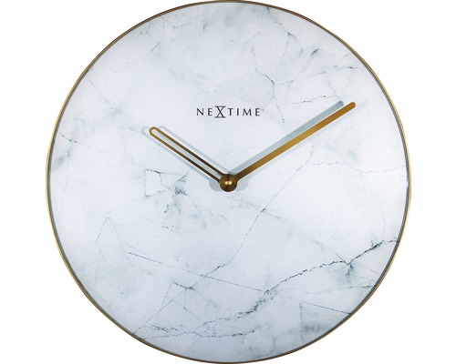 Nástenné hodiny NeXtime Marble biele Ø 40 cm