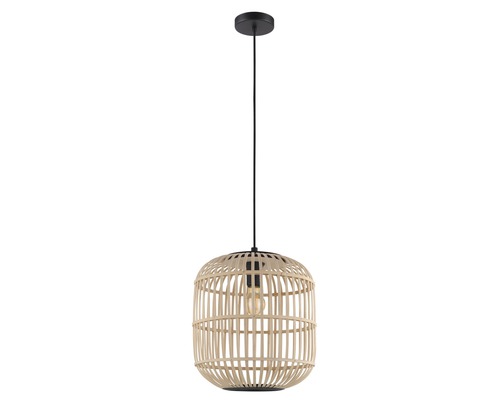 Závesná lampa s tienidlom zo svetlého dreva