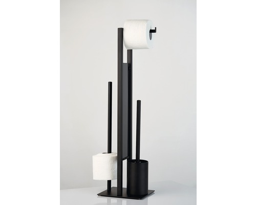 Držiak toaletného papiera so štetkou a toaletným papierom