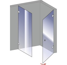 Sprchovací kút walk-in s otočnými sklenenými dverami