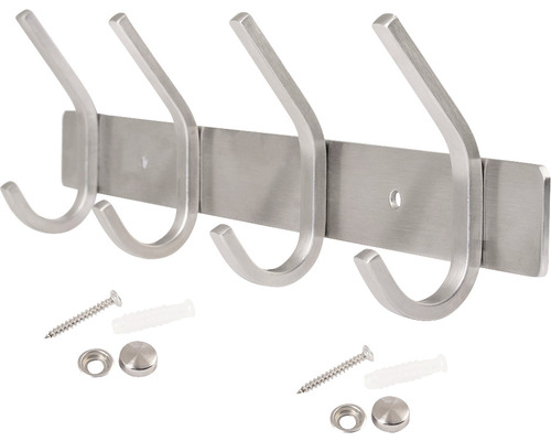 Nástenný panel so štyrmi kovovými háčikmi vrátane montážneho materiálu