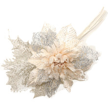 Dekoratívna umelá kvetina s lístkami a trblietkami