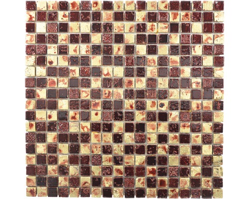 Mozaika z prírodného kameňa XAM 67 30x30 cm zlatá/červená-0