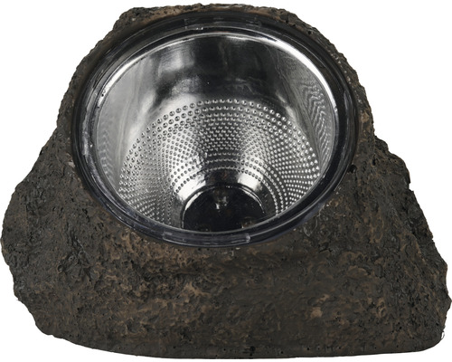 Záhradné svietidlo v kamennom dizajne so sklenenou vložkou