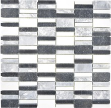 Mozaika z prírodného kameňa XNM BC449 30x30 cm čierna/biela/sivá-thumb-0