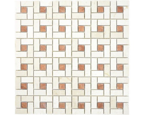Mozaika z prírodného kameňa XNM BS17 30,5x30,5 cm béžová/červená