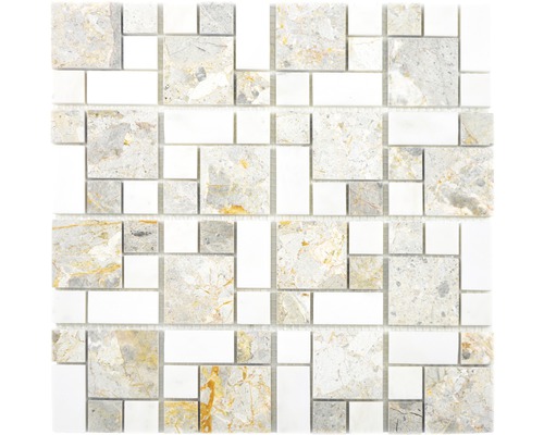 Mozaika z prírodného kameňa XNM MC719 30,5x30,5 cm sivá/biela