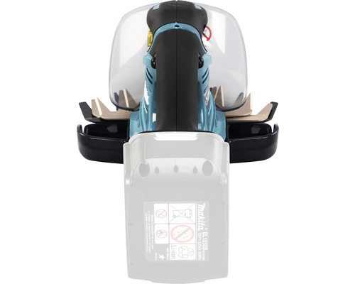 Detailný pohľad na nožnice na trávu Makita s akumulátorom