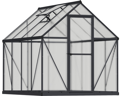 Skleník s dverami a oknom