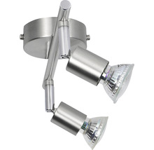 Stropné svietidlo s dvoma bodovými svetlami z kovu