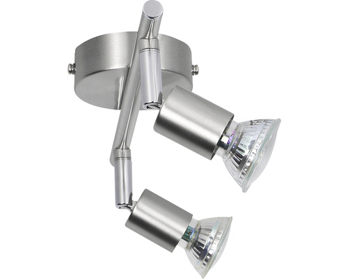 Stropné svietidlo s dvoma bodovými svetlami z kovu