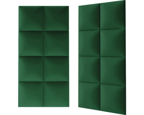 Dva zelené, štvorcovo prešívané stenové panely