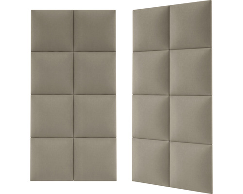 Dva akustické panely so štvorcovým čalúnením.