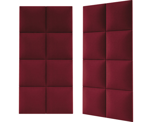 Dva zvukovoizolačné nástenné panely so štvorcovým vzorom