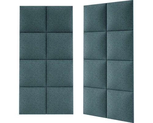 Dva zvuk pohlcujúce stenové panely so štvorcovým vzorom