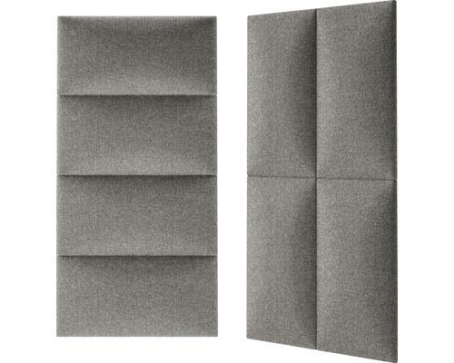 Dva sivé akustické panely pre montáž na stenu