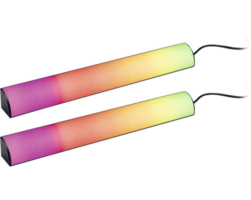 LED svetelný stĺp Paulmann 78878 EntertainLED Dynamic Rainbow set RGB 2 ks 30 cm Dve svetelné lišty so stupňovanými farbami a čiernym káblom